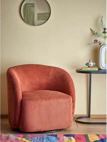 Narancssárga kordbársony füles fotel Pradi – Bloomingville