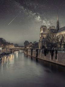 Poszter 60x80cm Notre-Dame de Paris éjszaka, Assaf Frank