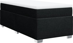 vidaXL fekete szövet rugós ágy matraccal 90x200 cm