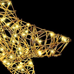 3D Csillag 50 LED-del Meleg fehér 55 x 52.5 x 9 cm Rattan