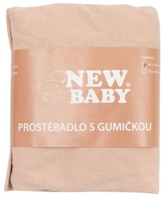 Jersey lepedő kiságyba New Baby 120x60 bézs