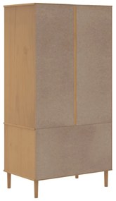 SENJA barna rattanhatású ruhásszekrény 90 x 55 x 175 cm