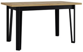 Asztal Victorville 354Artisan tölgy, Fekete, 79x80x140cm, Hosszabbíthatóság, Laminált forgácslap, Fém