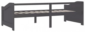 sötétszürke 3 személyes tömör fenyőfa kanapéágy 90 x 200 cm