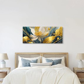Kép - Festmény arany virágok (120x50 cm)