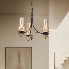 Brilagi - LED Csillár láncon COTTAGE 3xE14/40W/230V bükkfa/barna