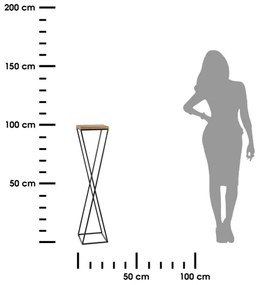 LOFT virágtartó állvány 100x24 cm fekete/barna