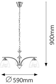 Rabalux 7203 - Csillár láncon TRISTAN 3xE14/40W/230V