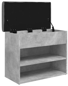 betonszürke szerelt fa cipőtároló pad 62 x 32 x 50 cm