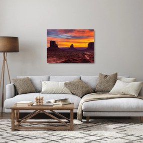 Kép - Emlékmű - völgy Arizonában (üvegen) (70x50 cm)