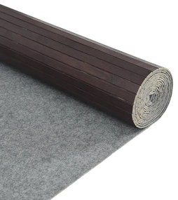 négyszögletű sötétbarna bambusz szőnyeg 80 x 500 cm