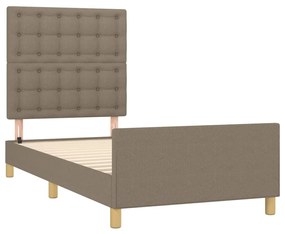 tópszínű szövet ágykeret fejtámlával 80x200 cm