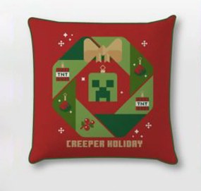 Minecraft Creeper Holiday Karácsonyi párnahuzat 40x40 cm Velúr