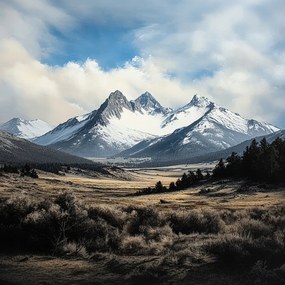 Vászonkép Canvas Tájkép Hegyek Csúcsok Hó Természet 40x40