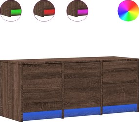 vidaXL barna tölgy színű szerelt fa TV-szekrény LED-del 97x34x40 cm