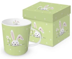 Húsvéti nyuszis porcelán bögre díszdobozban Hello Easter green