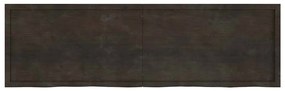 sötétbarna kezelt tömör fa fürdőszobai pult 200x60x(2-6) cm