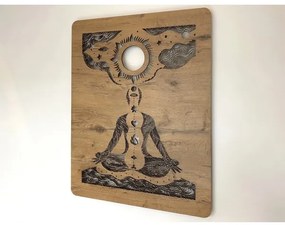 Li-Go 4421/A/4 - LED fali dekoráció LED/10W/5V 30000 mAh 70x90 cm tölgy/csakrák