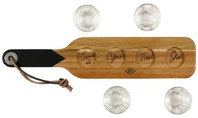 Szervírozó fadeszka 4 röviditalos pohárral - Gentlemen's Hardware