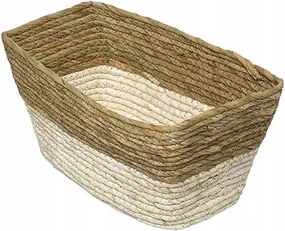 Alacsony szögletes kosár natúr/bézs 15x31cm