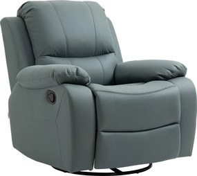 HOMCOM Recliner TV Fotel Fekvő Funkcióval, Lábpihentetővel, Forgatható TV Fotel Zsebspring Rendszerrel Nappaliba, Hálószobába, Zöld | Aosom