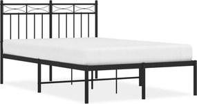 vidaXL fekete fém ágykeret fejtámlával 120 x 190 cm