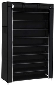 MATIS 88x160 cm fekete textilszekrény polcokkal