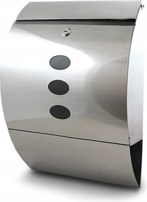 Rozsdamentes Acél Inox Félkör Alakú Postaláda Újságtartóval