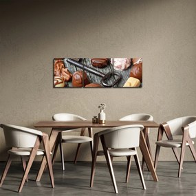 Csokoládé és a kulcs képe (órával) (90x30 cm)