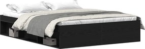 vidaXL fekete tölgy színű szerelt fa ágykeret matrac nélkül 150x200 cm