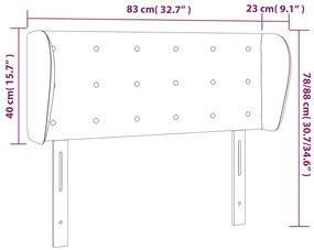 sötétzöld bársony fejtámla szárnyakkal 83x23x78/88 cm