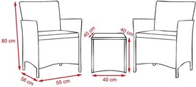 Avenberg Veneto rattan szett, szürke/szürke