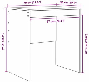 Asztal Füstölt tölgy 70 x 50 x 76 cm Faanyag