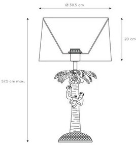 Lucide 10505/81/02 - Asztali lámpa COCONUT 1xE27/60W/230V arany/zöld