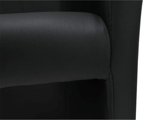 Klub duplafotel, fekete textilbőr, CUBA