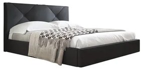 Kárpitozott ágy KARINO mérete 160x200 cm Fekete műbőr