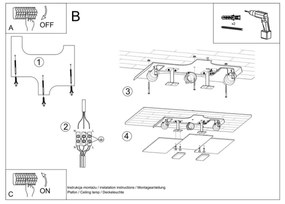 Sollux SL.0198 - Mennyezeti lámpa FABIANO 3xE27/60W/230V fehér/króm