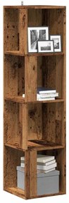 antik fa színű szerelt fa sarokszekrény 33 x 33 x 132 cm