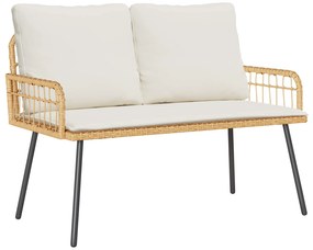 vidaXL Kerti pad párnával Természet 114 x 64 x 90 cm Acél