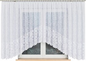 Kinga Jacquard készfüggöny alul kivágással 500x160 cm fehér