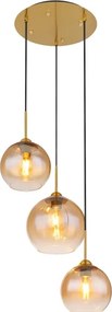 Globo 15788-3H - JAMESSA kábelen függő csillár 3xE27/60W/230V, sárgaréz
