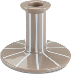 Barna Mark kő gyertyatartó 1 db fehér vonalas gyertyához