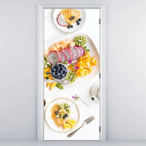 Fotótapéta ajtóra - Gyümölcsös tányér az asztalon (95x205cm)