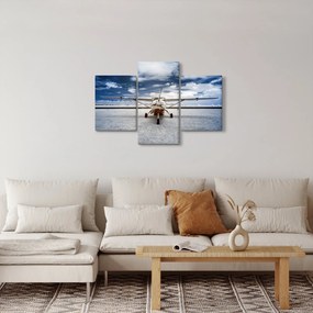 Egy motoros repülőgép képe (90x60 cm)