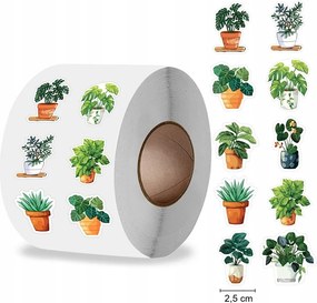 Öntapadós matricák tekercsen Virágok 500 db-os címke tekercs Virág Virágcserép