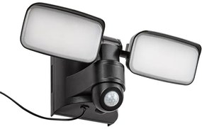 Rabalux 77091 - LESZNO LED napelemes fali lámpa 2x5W, IP54, fekete