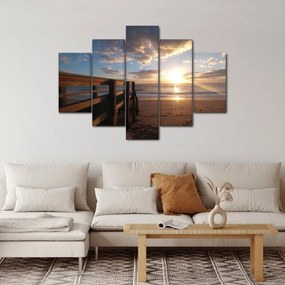 A móló, a strand és a tenger képe (150x105 cm)