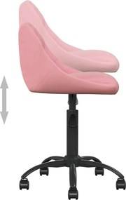 vidaXL rózsaszín bársony irodaszék
