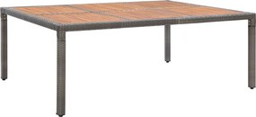 vidaXL szürke polyrattan és akácfa kerti asztal 200 x 150 x 74 cm