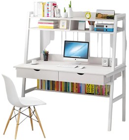 Polcos íróasztal, Számítógépasztal - Fehér